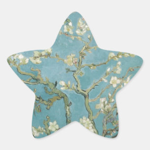 Flowers Gogh Branches Almond Blossoms Nature Star Sticker