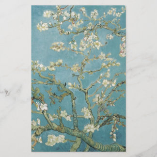 Flowers Gogh Branches Almond Blossoms Nature Stationery