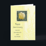 Flowers Grandson and His Wife Anniversary Card<br><div class="desc">Happy wedding anniversary card for grandson and his wife with pretty yellow tulips and heartfelt verse.</div>