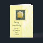 Flowers Grandson and His Wife Anniversary Card<br><div class="desc">Happy wedding anniversary card for grandson and his wife with pretty yellow tulips and heartfelt verse.</div>