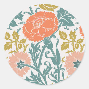 Flowers, Graphic Vintage Art Classic Round Sticker