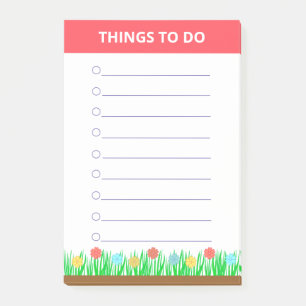 Flowers & Grass Personalised Things To Do Post-it Notes