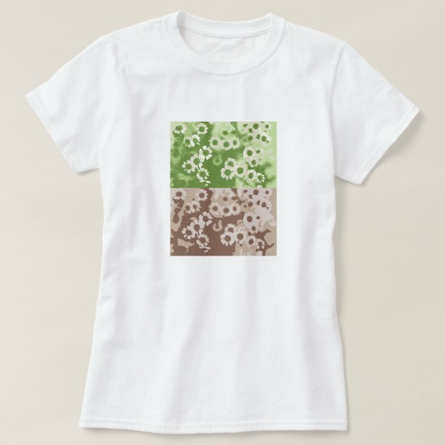 flowers green brown T-Shirt (Design Front)