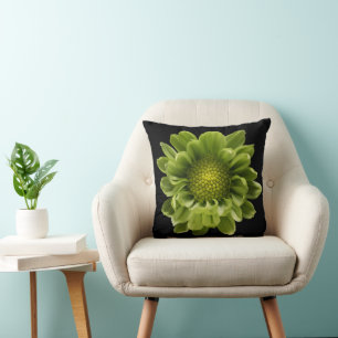 Flowers Green Chrysanthemum Cushion