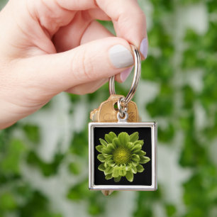 Flowers   Green Chrysanthemum Key Ring