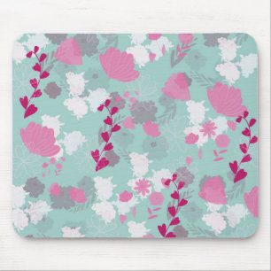 flowers green mouse mat