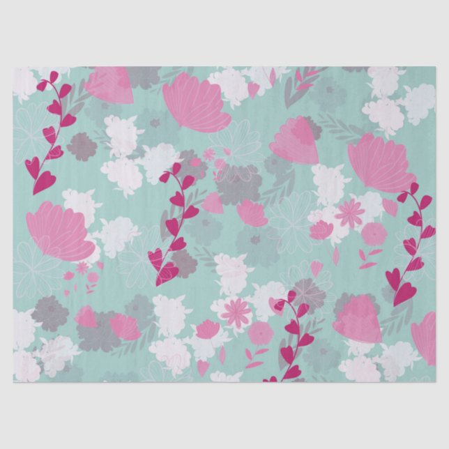 flowers green tissue paper (Front)