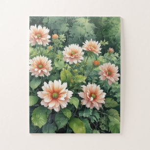 Flowers Greenery Elegant Watercolor Jigsaw Puzzle
