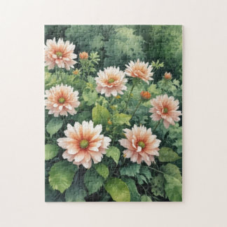 Flowers Greenery Elegant Watercolor Jigsaw Puzzle