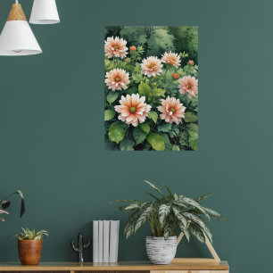 Flowers Greenery Elegant Watercolor Poster