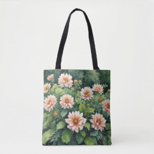 Flowers Greenery Elegant Watercolor Tote Bag