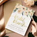 Flowers & Greenery Gold Bridal Brunch Shower Invitation Postcard<br><div class="desc">Save on envelopes with postcard invitations! These cards feature a bouquet of hand-painted flowers in shades of blush pink and cream and pretty greenery. There is faux gold glitter. Your shower details appear below with "bridal brunch" in chic gold script lettering. This bridal shower invitation is ready to be personalised!...</div>