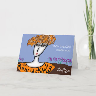 Flowers Grow 7"x5" Greeting Card w/env