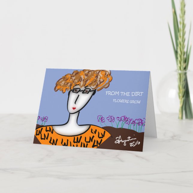 Flowers Grow 7"x5" Greeting Card w/env (Front)