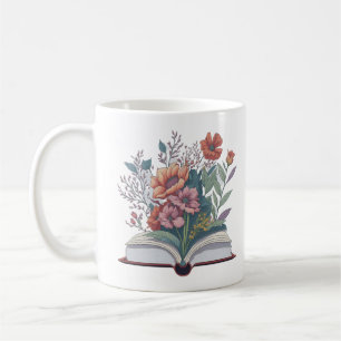 flowers growing form book, floral book coffee mug
