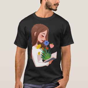 flowers growing from book 84 T-Shirt