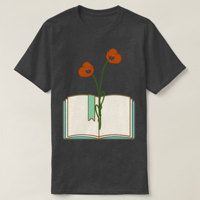 flowers growing from book grow possitive T-Shirt (Design Front)