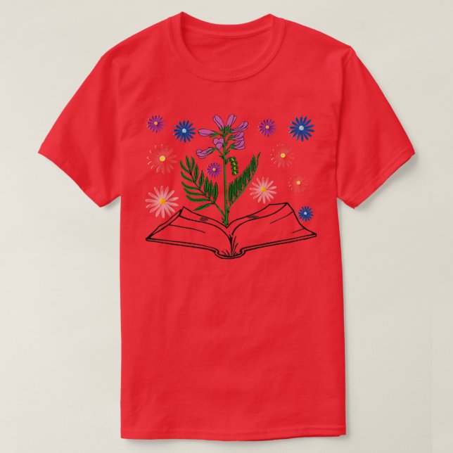 Flowers Growing From Book Hedysarum Boreale 1 T-Shirt (Design Front)