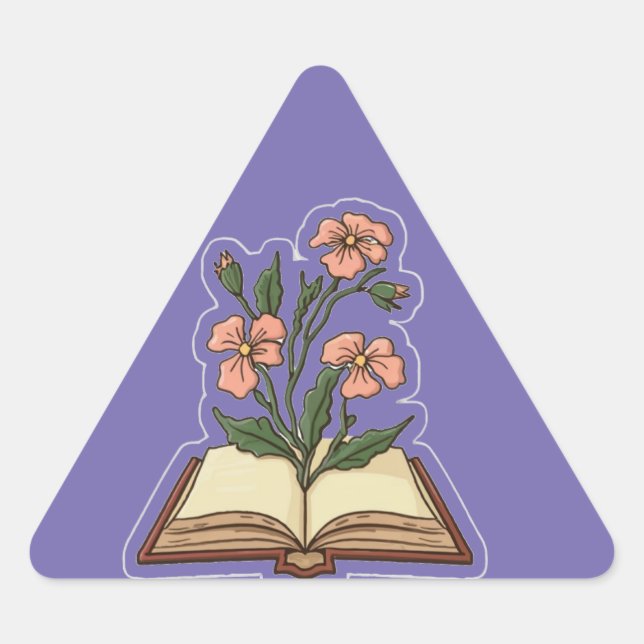Flowers Growing from Book Sticker (Front)