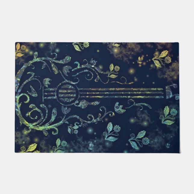 Flowers Guitar Art Doormat (Front)