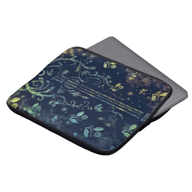 Flowers Guitar Art Laptop Sleeve (Front Top)