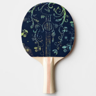 Flowers Guitar Art - Romantic Melody - Ping Pong Paddle