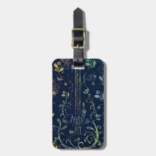 Flowers Guitar Luggage Tag