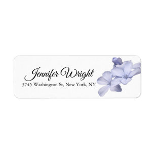 Flowers Handwriting Elegant Plain Blue White