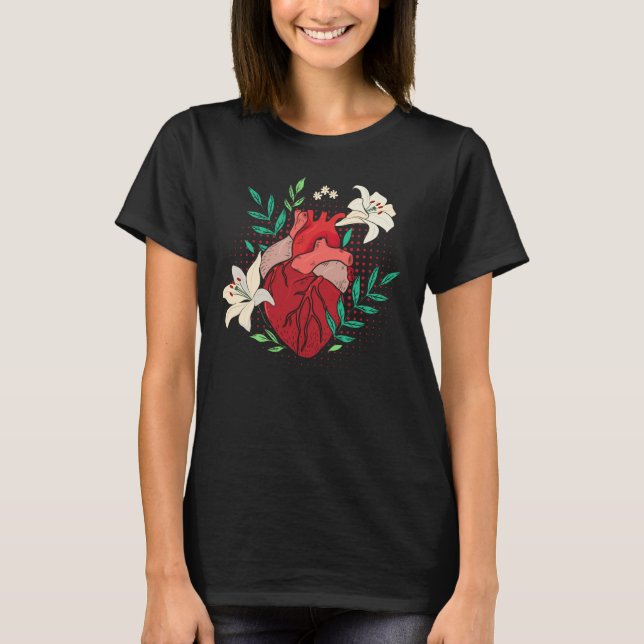 Flowers Heart Gardening Cardiologist T-Shirt (Front)