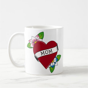 Flowers Heart Mum Tattoo Coffee Mug