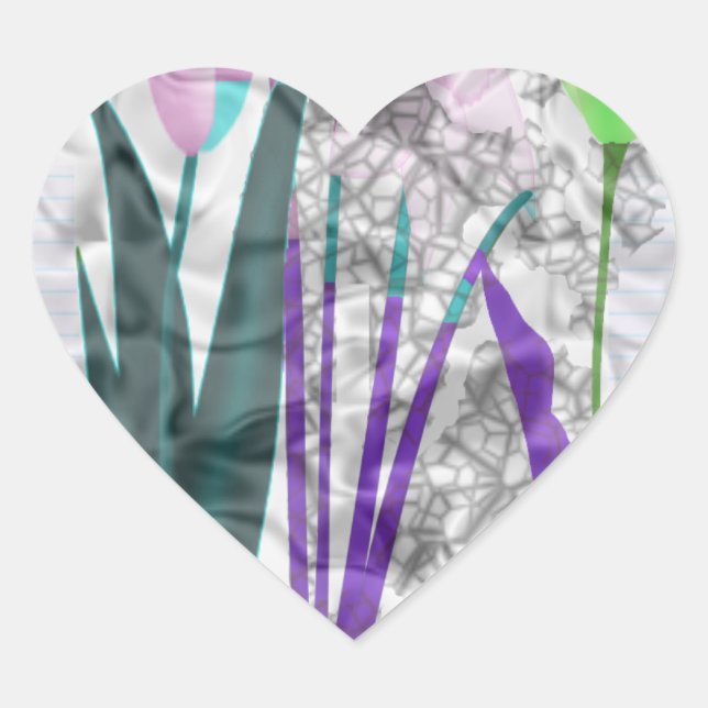 Flowers Heart Sticker (Front)