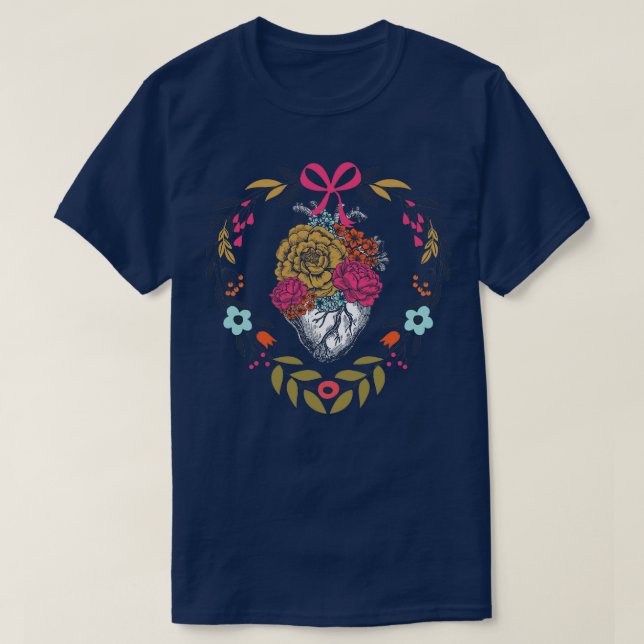 Flowers heart  T-Shirt (Design Front)