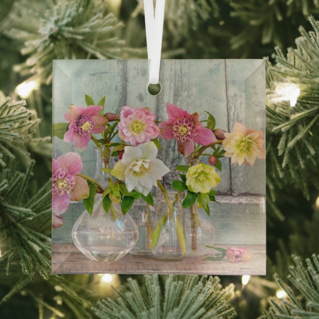 Flowers | Hellebores in Vases Glass Tree Decoration (Insitu)