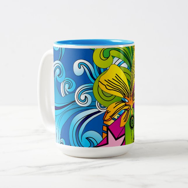 Flowers Hippy Mug (Front Left)