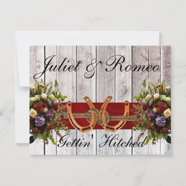 Flowers & Horseshoes, Red Ribbon Wedding (Front)