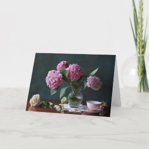 Flowers Hydrangeas in Vase Card