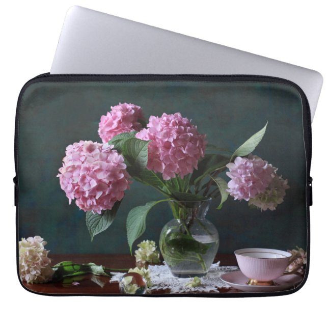 Flowers | Hydrangeas in Vase Laptop Sleeve (Front)