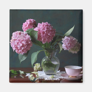 Flowers   Hydrangeas in Vase Magnet