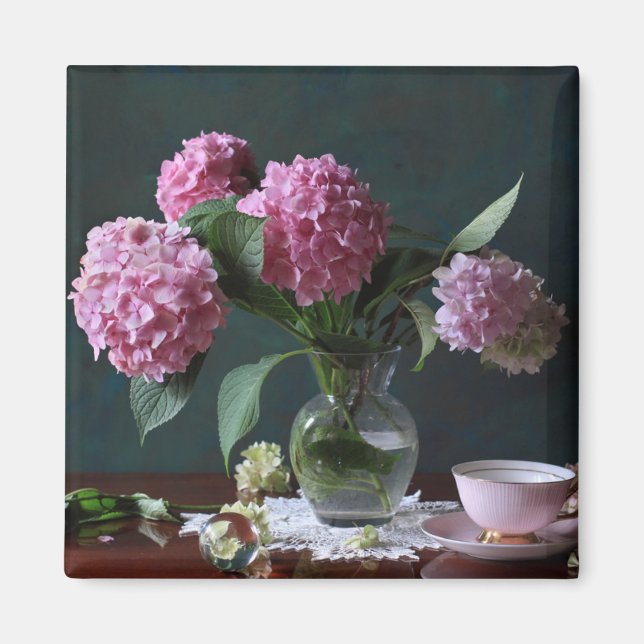 Flowers | Hydrangeas in Vase Magnet (Front)