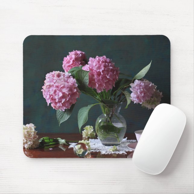 Flowers | Hydrangeas in Vase Mouse Mat (With Mouse)