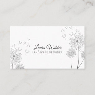 Flowers Illustration Landscaping Business Card
