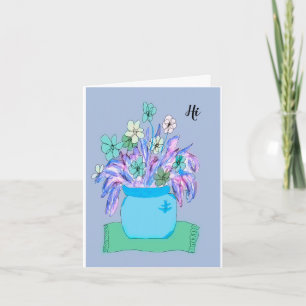 Flowers in a Blue Vase & Background for Senior Card