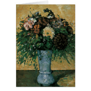 Flowers in a Blue Vase by Paul Cezanne Vintage Art