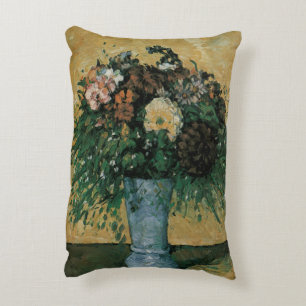 Flowers in a Blue Vase by Paul Cezanne Vintage Art Decorative Cushion