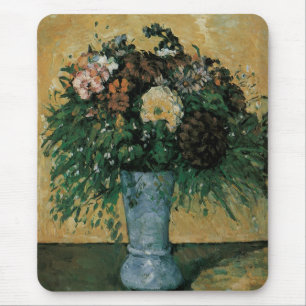 Flowers in a Blue Vase by Paul Cezanne Vintage Art Mouse Mat
