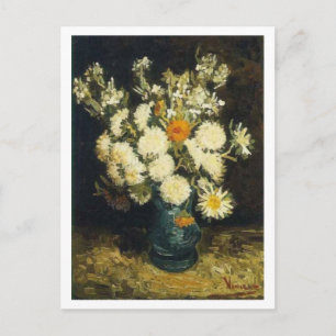 Flowers in a Blue Vase, Vincent van Gogh Postcard