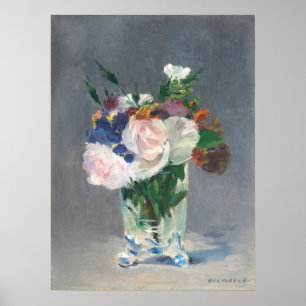Flowers in a Crystal Vase - Edouard Manet Fine Art Poster