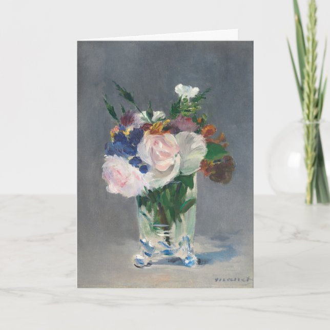 Flowers in a Crystal Vase Manet Impressionist Card (Front)