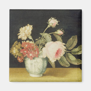 Flowers in a Delft Jar (oil on panel) Magnet