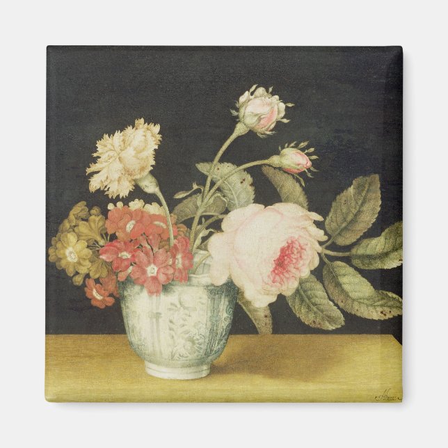 Flowers in a Delft Jar (oil on panel) Magnet (Front)